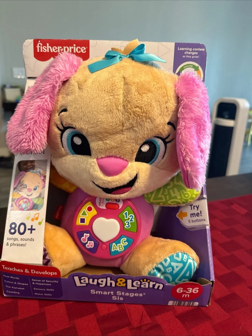 Fisher-Price Laugh & Learn Sis Plush Puppy - Pink & Tan